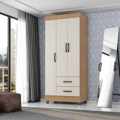 Guarda-roupa Lite 3 Portas 2 Gavetas Marrom/Off White