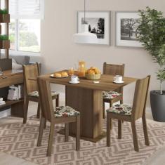 Conjunto Sala de Jantar Lexy Madesa Mesa Tampo de Madeira com 4 Cadeir
