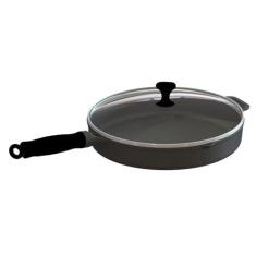 Frigideira Com Cabo de Silicone Preto Tampa de Vidro 26cm - Libaneza