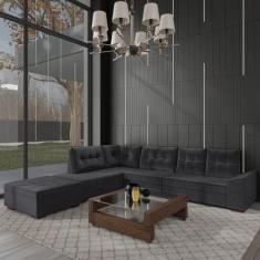 Sofá de Canto 9 Lugares com Puff Leblon - Montreal