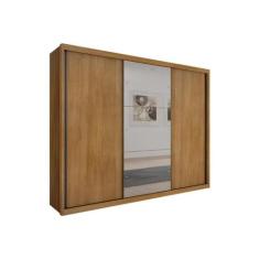 Guarda Roupa Casal 3 Portas de Correr e 6 Gavetas c/ Espelho Paradizzo