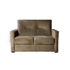 Sofá 2 Lugares Pequeno Alice E Porta Controle Herreiro Marrom Claro