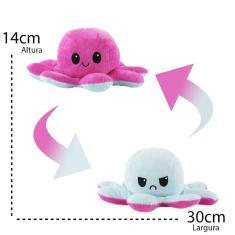 Polvo Reversível Humor Grande Tiktok Pelúcia Pink E Azul