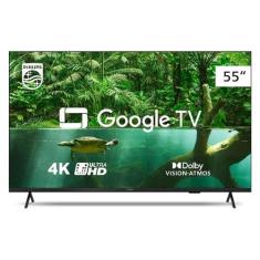 Tv Philips 55 Polegadas 55pug7408/78 4k Google Tv Wifi 5g com Voz Blue