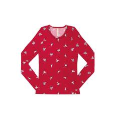 Blusa Lunender Malha Estampas Vermelho Tam. P-Feminino