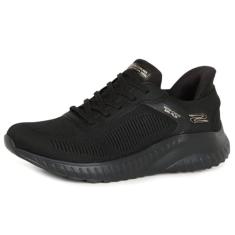 Skechers Tênis esportivo feminino mãos livres Slip-ins-Bobs Chaos-Current Muse, Preto, 36