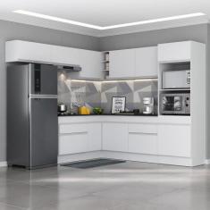 Armário Cozinha Completa de Canto Veneza Multimóveis V2105, Branco