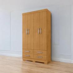 Guarda Roupa Solteiro Viena 4 Portas 4 Gavetas MDP Naturalle Framar