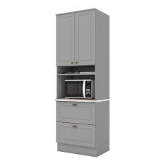 Torre Quente 1 Forno Americana Cinza com Tampo Calcare - Henn