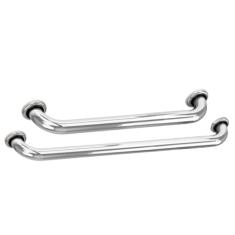 Minha Cazza - Kit 2 Barras De Apoio Para Idosos E Deficientes 40cm E 60cm - Alumínio Polido Prata