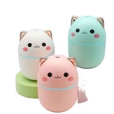 Umidificador Difusor De Ar Aromático Gatinho Com LED – 250ML