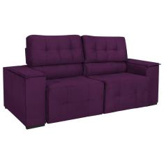 Sofá Cama Retrátil Sala Vicenza 175cm Suede Cor Roxo