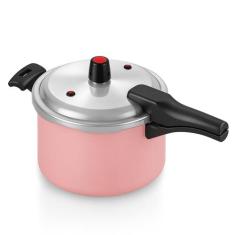 Panela De Pressão Fechamento Externo 5 Litros Rosa Alumínio Resistente