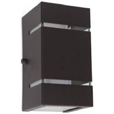 Arandela 2 Focos Com Frisos Facho Externa Parede Muro Marrom