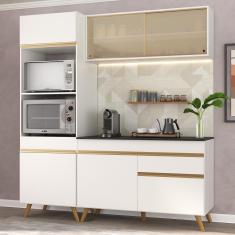 Cozinha Compacta 3 pç c/ Armário e Balcão MP3695 Veneza GW Multimóveis Branca