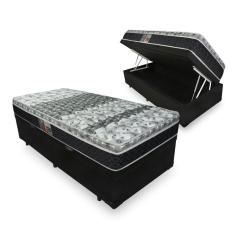 Cama Box Com Baú Solteiro + Colchão De Molas - Castor - Class Tecnopedic One Face 88x188x67cm