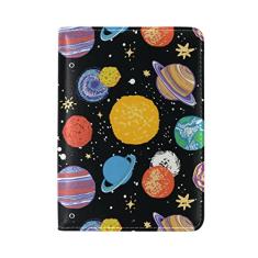 My Daily Cute Planet Doodle Universe capa protetora de couro para passaporte