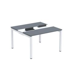 Mesa Plataforma Dupla com Pé de Aço para Coworking 120x120 Pdc12/12/2p Grafito/Branco