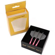 CUESOUL Eixo de dardos integrado ROST T19 e voos em forma de asa grande cinza 33 mm - diga adeus ao voo de dardos de queda