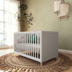 Berço Americano 2 em 1 Fofura Branco Acetinado