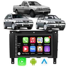 Kit Multimidia Android Gol G3 2000 a 2005 7 Pol Carplay + Moldura Pain