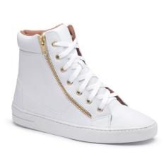 Tênis Casual Cano Médio Ec Shoes Com Cadarço e Zíper Sola Reta, 35, Br