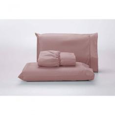 Jogo Lençol 400 Fios Ponto Palito Cama Queen 3pçs Poliéster - Rose