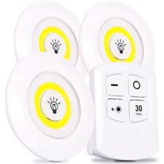 Kit 3 Lampadas Luminária Led Spot Sem Fio Controle Remoto