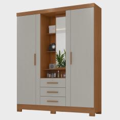 Guarda Roupa Solteiro 3 Portas 3 Gavetas Capelinha Premium