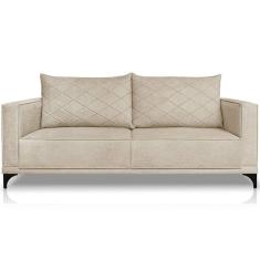 Sofa Nori 3 Lugares Pes De Ferro 220cm Linho Boucle 3301 Ezz
