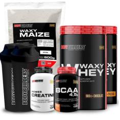 Kit 2x Waxy Whey 900g + Waxy Maize 800g + Power Creatina 100g + BCAA 4