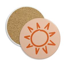 Sunshine Sun Pintura à mão laranja copo copo copo proteção mesa pedra absorvente