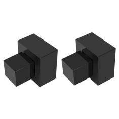 Kit 02 Acabamento Registro 50 Gaveta Quadrado Black Abs Padrão Deca