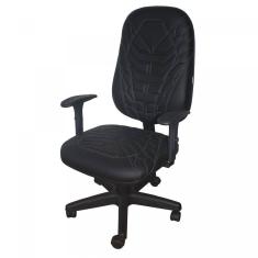 Cadeira Gamer Naja Braço Regulável Modelo Presidente Ecoflex Costura Azul