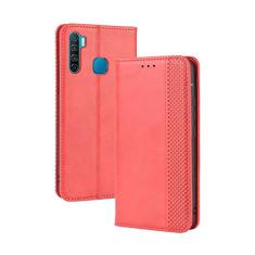 Capa para Infinix S5, capa flip carteira de couro para Infinix S5, capa magnética retrô para telefone, capa de telefone carteira com slots de cartão