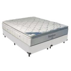 Cama Box King e Colchão Freedom Ortobom D33, Branco