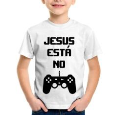 Camiseta Infantil Jesus está no controle - Foca na Moda, Branco, 4
