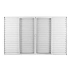 Janela de Alumínio Veneziana de Correr 100x200cm 6 Folhas 2 Fixas com 
