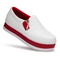 Tênis Dk Uze Shoes Slip On Sapatenis Sola Plataforma Flat Leve Feminino-Feminino