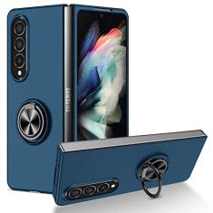 Para Samsung Galaxy Z Fold 5 4 Capa à prova de choque com anel magnético e suporte de suporte capa traseira para Galaxy Z Fold 3 1 2 5G, azul, para Galaxy Z Fold1