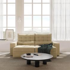 Sofá Retrátil e Reclinável 3 Lugares 230cm Embaúba Extra Cabecasa Madeiramadeira Palha Diamante