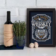 Quadro Cozinha Vintage Old Glory Whisky 22x32 Moldura Preta - Quartinh