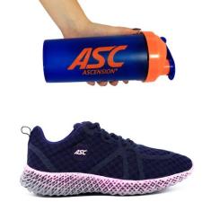 Kit Tênis Para Caminhada Com Amortecedor Feminino Marinho e Coquetelei