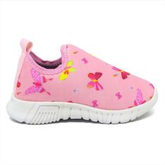 Tênis Slip On Infantil Menina Elástico Joguer - Beanna Fashion, Rosa, 