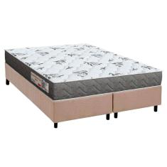 Cama Box Queen: Colchão Espuma D33 Orthoflex ComfortPedic Line Black + Base CRC Suede Clean (158x198)