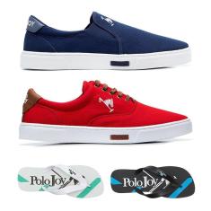 Kit 1 Tênis Iate 1 Tênis e 2 Chinelos Polo Joy-Masculino