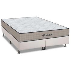 Cama Box Queen: Colchão Espuma D45 Orthoflex Genova + Base CRC Courano White(158x198)