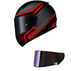 Capacete LS2 FF353 Rapid Circuit Preto e Vermelho Mais Viseira Camaleão