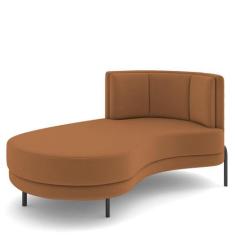 Sofá Chaise Longue Sala de Estar Living Lucca Esquerdo D02 Veludo Terr