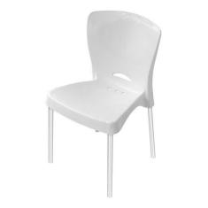 Cadeiras Com Pés Em Alumínio Kit 05 Unidades (ca3) - JSN, Branco